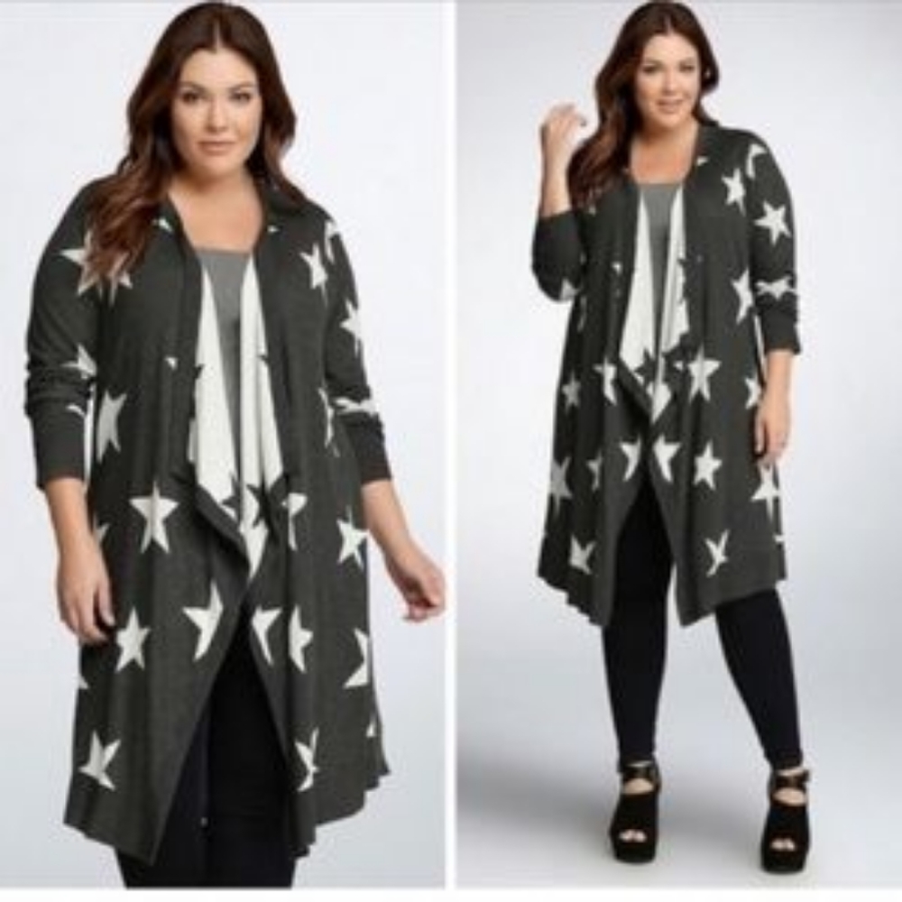Torrid long sleeve star sweater cardigan size 2